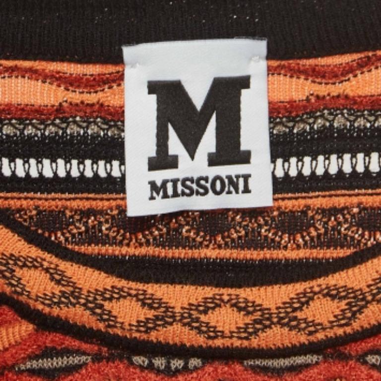 M Missoni - Top in maglia a fantasia arancione S.I.M. in vendita 2