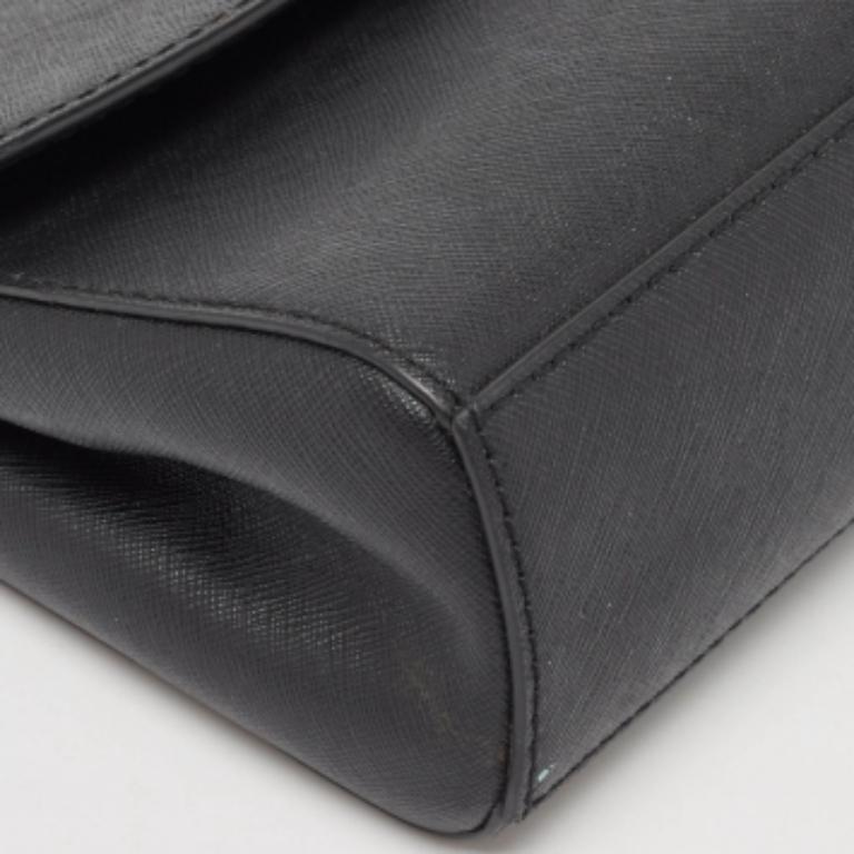 Noir Michael Kors - Sac à main Ava en cuir Saffiano noir de très petite taille en vente