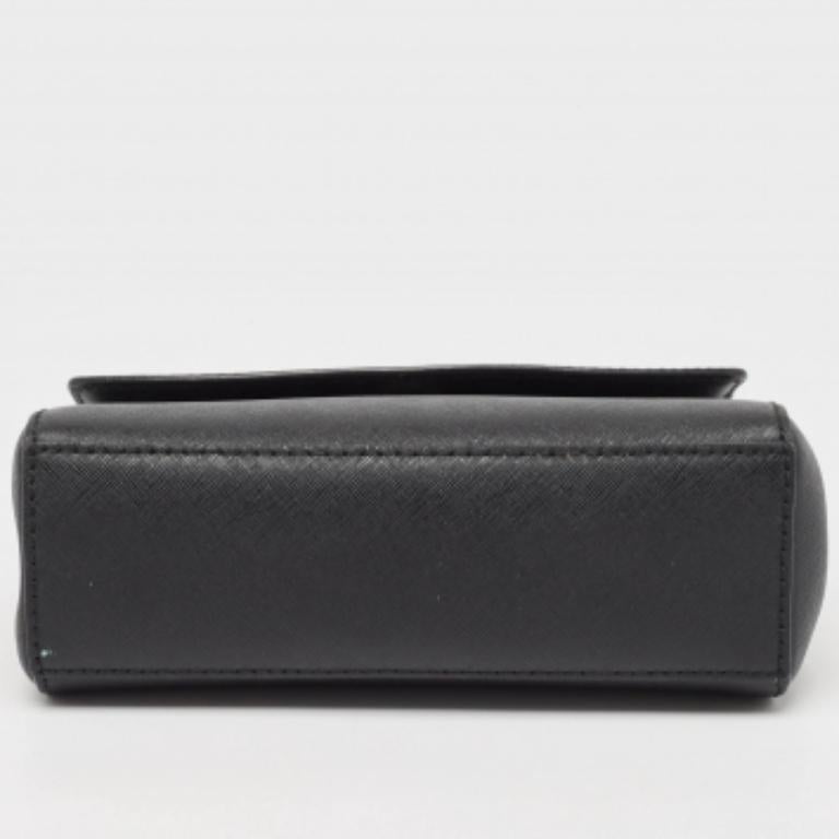 Michael Kors - Sac à main Ava en cuir Saffiano noir de très petite taille Bon état - En vente à Dubai, Al Qouz 2
