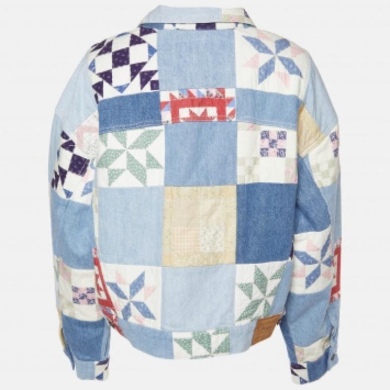 Polo Ralph Lauren Cazadora vaquera patchwork azul L Gris en venta