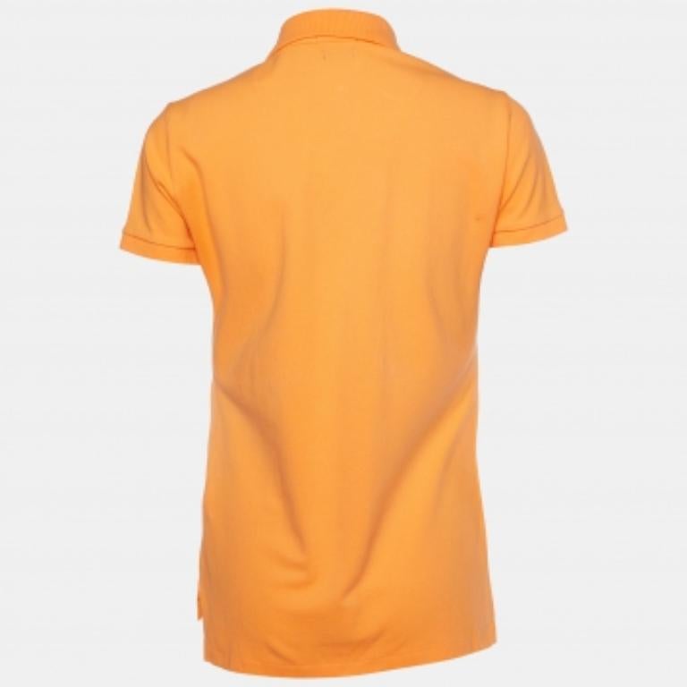 Arancia Polo Ralph Lauren Arancione Cotone Stretch Slim Fit Maglietta M. T. T. I. in vendita