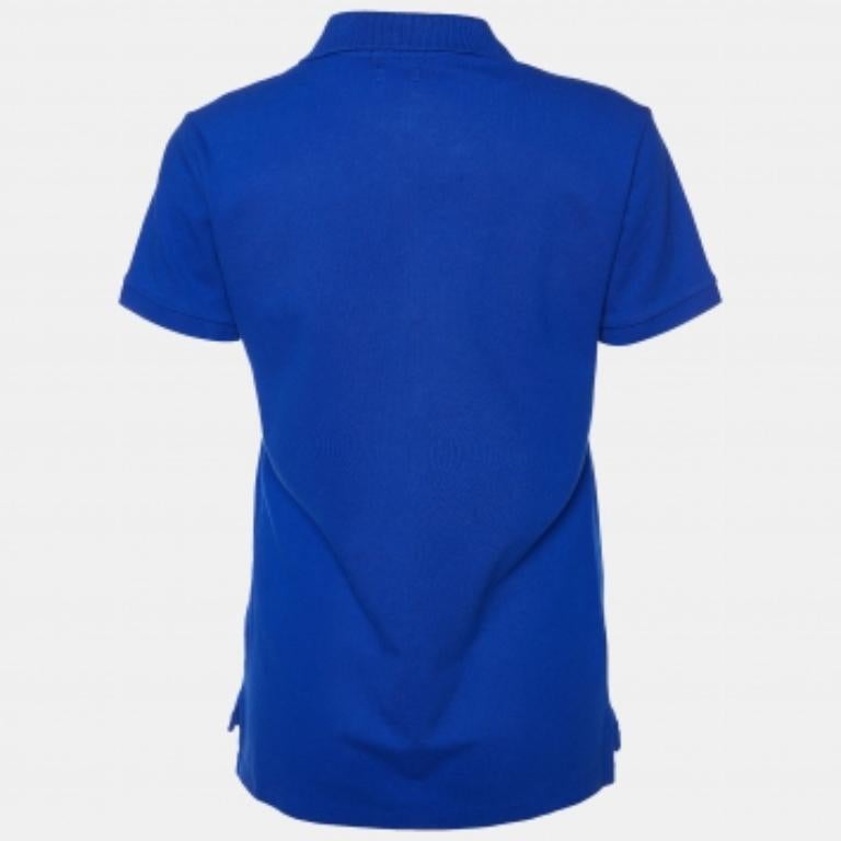 Polo Ralph Lauren Maglietta in cotone blu reale slim fit M. T. T. I. in vendita 2
