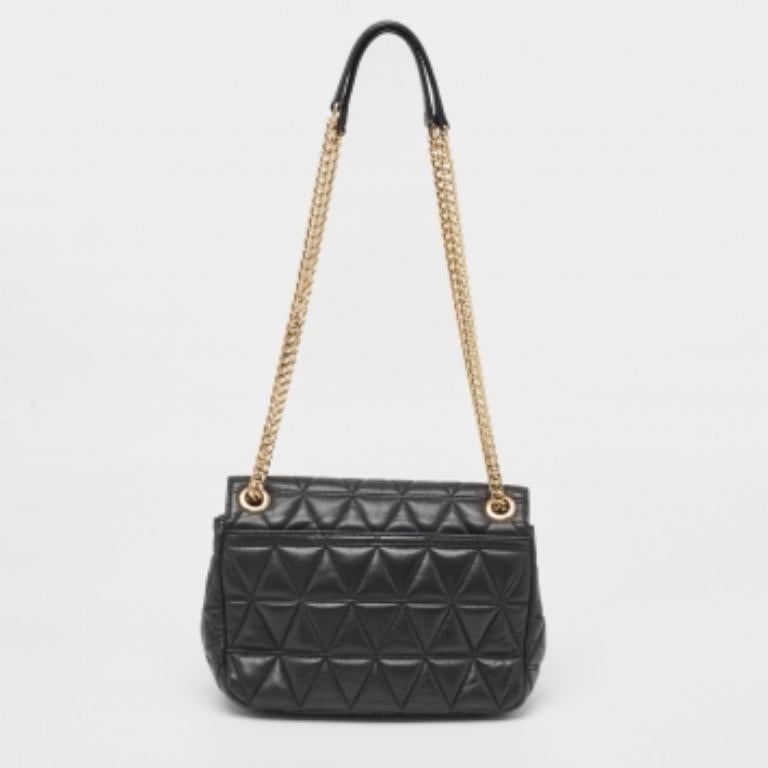 Michael Kors Borsa a tracolla grande in pelle trapuntata nera Sloan in vendita 1