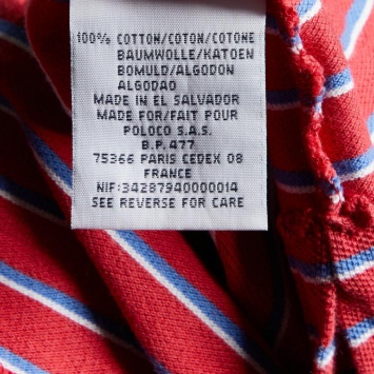 Uomo Polo by Ralph Lauren Red a righe in cotone M. T. I. in vendita