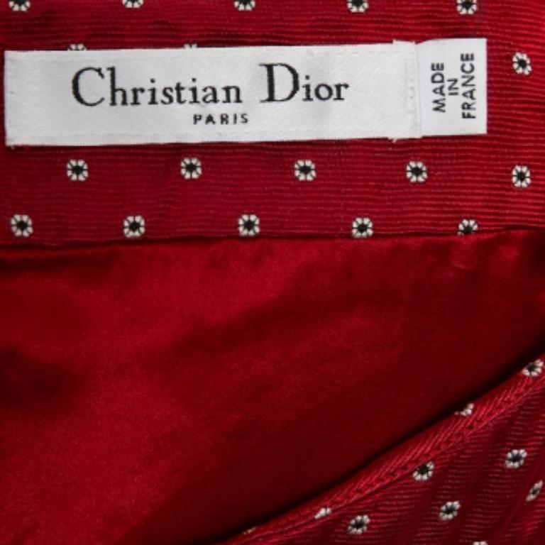 Dior Rotes Wollkleid mit Cap-Ärmeln Midi-Shift-Kleid S im Zustand „Gut“ im Angebot in Dubai, Al Qouz 2