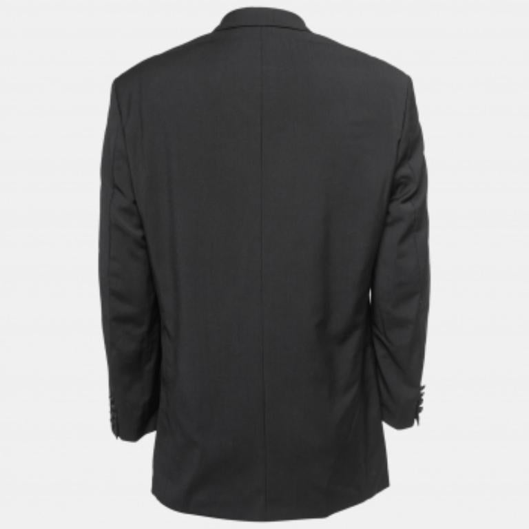 Hugo Boss Vintage Blazer monopetto in lana nera L. In condizioni buone in vendita a Dubai, Al Qouz 2