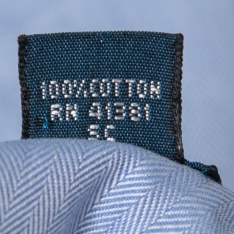 Polo Ralph Lauren - Camicia a maniche intere in cotone blu con bottoni e vestibilità classica - S In condizioni buone in vendita a Dubai, Al Qouz 2