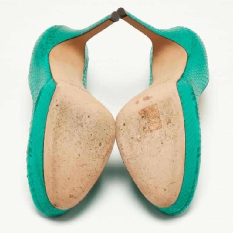 Verde Jimmy Choo, Greene & Greene in pelle con plateau taglia 40 in vendita