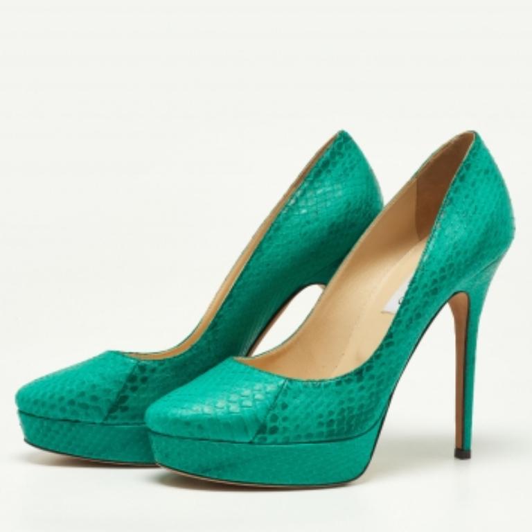 Jimmy Choo, Greene & Greene in pelle con plateau taglia 40 in vendita 1