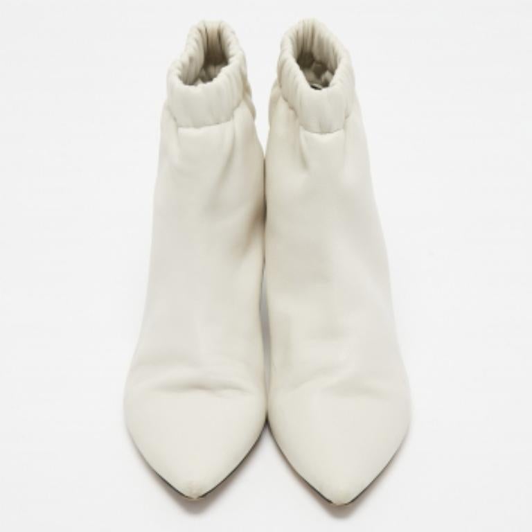 Blanc Isabel Marant - Bottes à bout pointu en cuir blanc - Taille 38 en vente