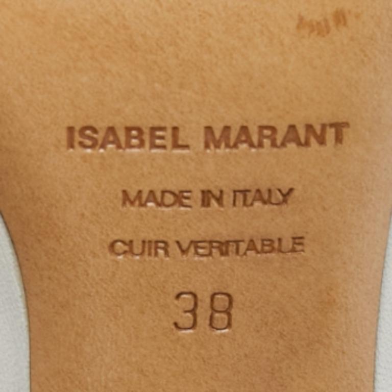 Isabel Marant - Bottes à bout pointu en cuir blanc - Taille 38 en vente 3