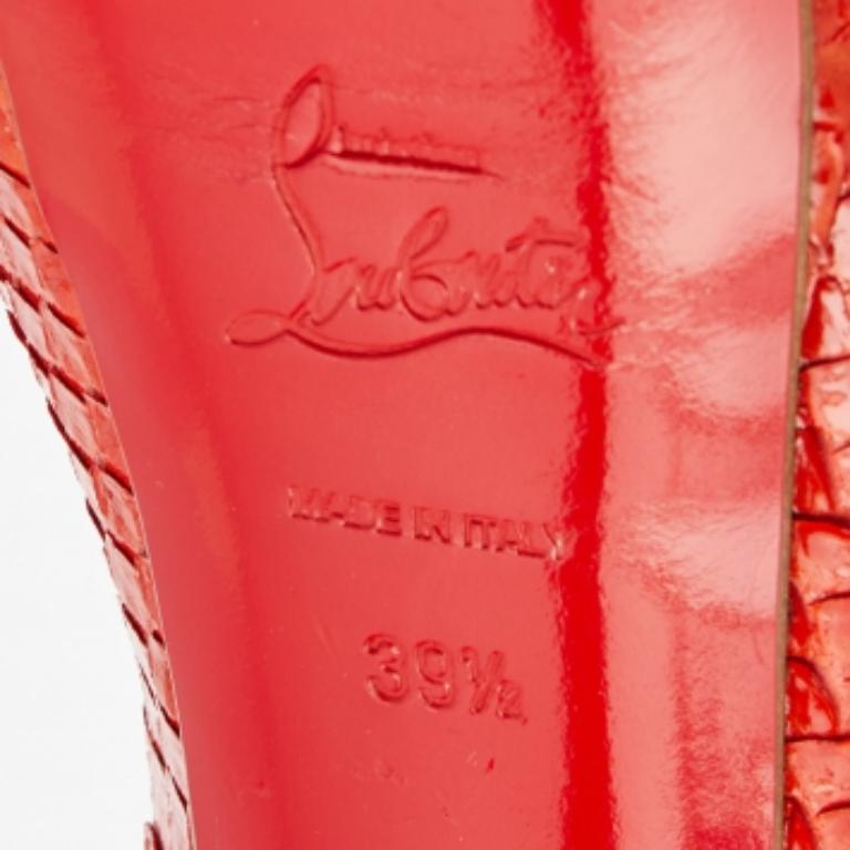 Christian Louboutin Orange Python Lady Peep Pumps Größe 39.5 im Angebot 3