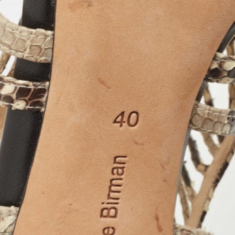 Alexandre Birman - Sandales en daim et cuir de python noir - Taille 40 en vente 3