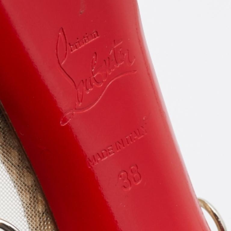 Christian Louboutin Pierce 140 Peep Toe Platform Pumps Size 38 en vente 3