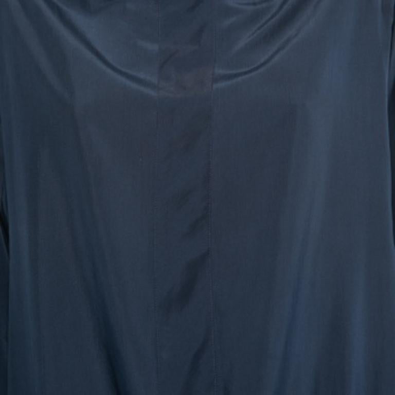 Max Mara Top de cuello alto de seda azul marino XS Negro en venta
