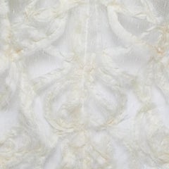 Fendi Cream Patterned Tulle Cape Sleeve Top M