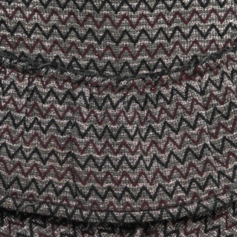 Argento Isabel Marant Silver Zig-Zag Patterned Lurex Knit Mini Skirt M in vendita