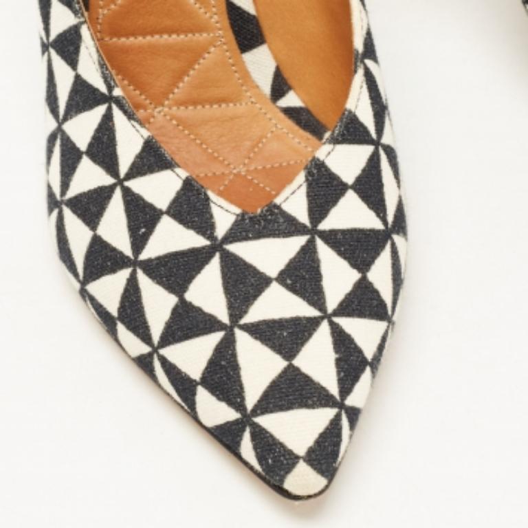 Isabel Marant Black/White Printed Canvas Pumps Size 38 For Sale 3