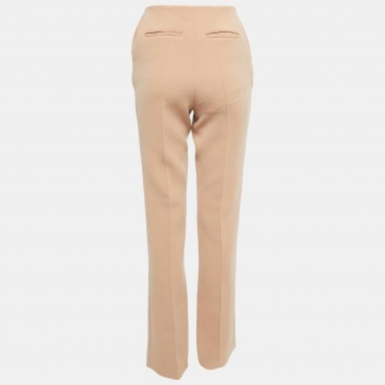 Diane von Furstenberg Pantaloni a vita alta in crêpe stretch marrone S in vendita 1