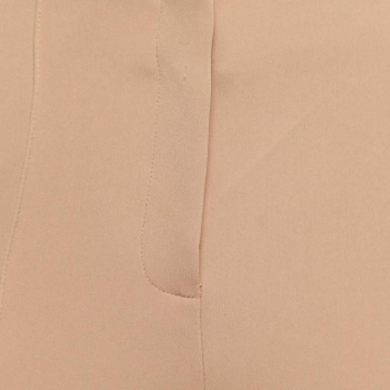 Beige Diane von Furstenberg Pantaloni a vita alta in crêpe stretch marrone S in vendita