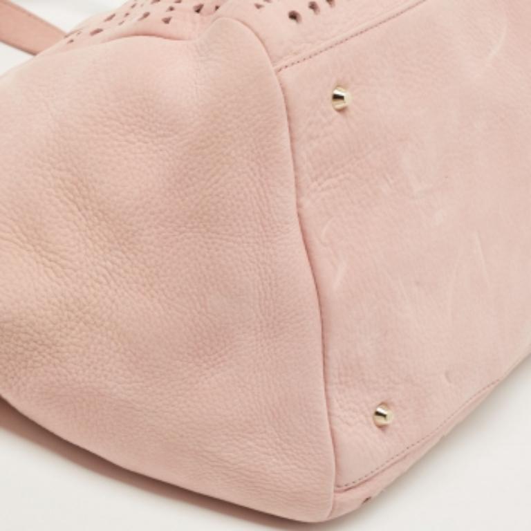 Beige DKNY Tote in nubuck traforato rosa in vendita