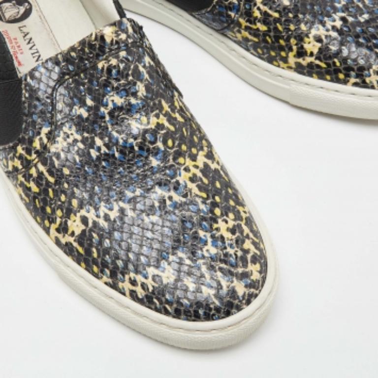 Donna Lanvin - Sneakers Slip On in pelle di pitone nera goffrata Taglia 36 in vendita