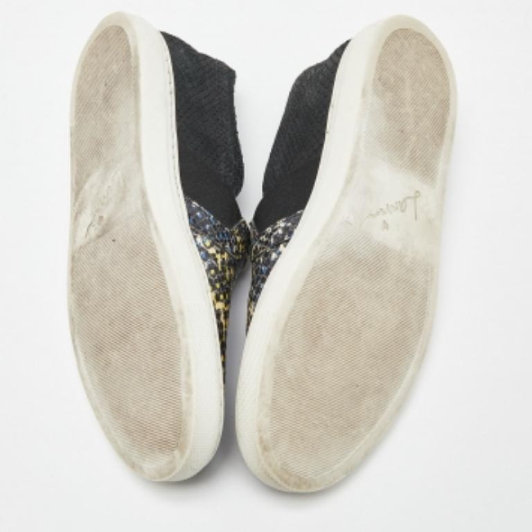 Lanvin - Sneakers Slip On in pelle di pitone nera goffrata Taglia 36 in vendita 3