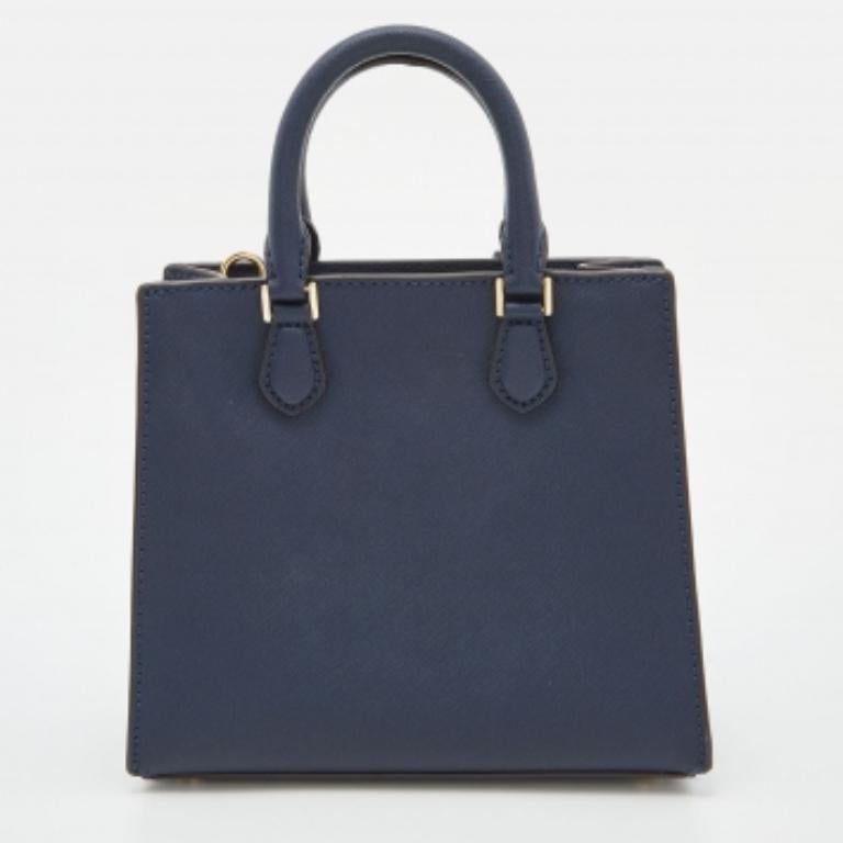 Nero Michael Kors Mini Bridgette Tote in pelle blu in vendita