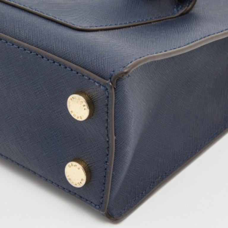 Donna Michael Kors Mini Bridgette Tote in pelle blu in vendita