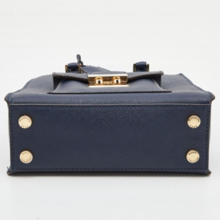 Michael Kors Mini Bridgette Tote in pelle blu in vendita 3