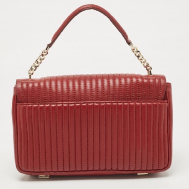Donna DKNY Borsa Gansevoort in pelle trapuntata rossa con manico superiore in vendita