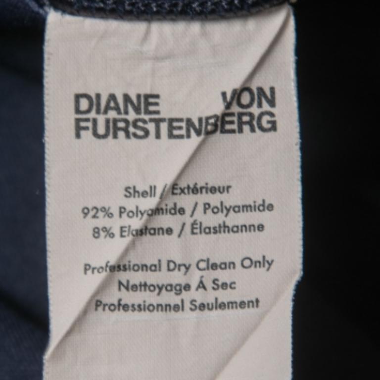 Nero Diane von Furstenberg Pantaloni slim in maglia elasticizzata blu navy L. in vendita
