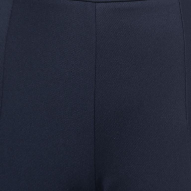 Diane von Furstenberg Pantaloni slim in maglia elasticizzata blu navy L. In condizioni ottime in vendita a Dubai, Al Qouz 2