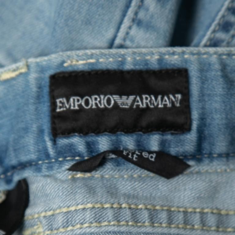 Emporio ARMANI Vaquero Azul Tapered Fit  Vaqueros XXL/Cintura 41 Gris en venta