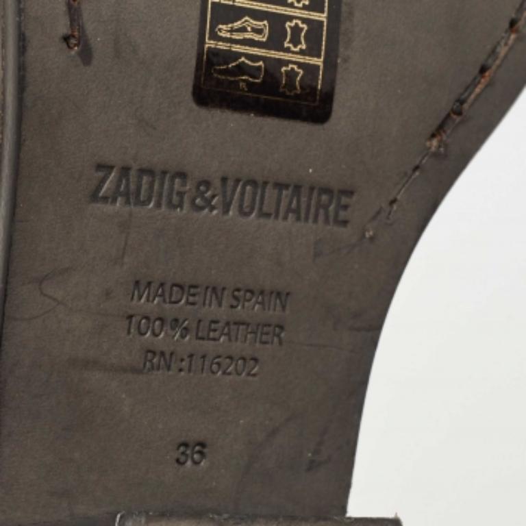 Zadig & Voltaire - Stivaletti in camoscio nero Taglia 36 in vendita 4