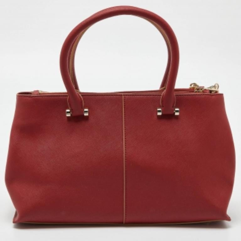 DKNY Tote con doppia zip in pelle rossa Bryant Park in vendita 1