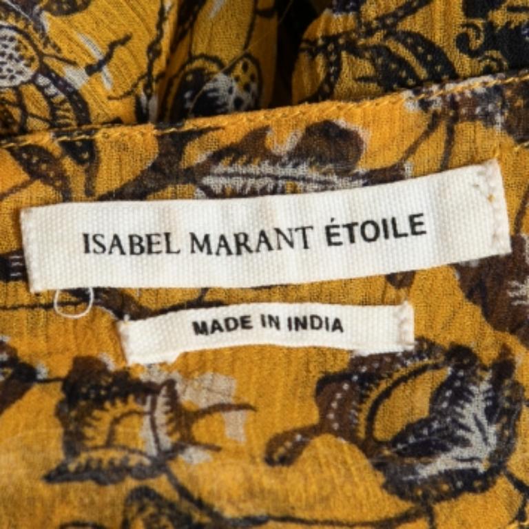 Isabel Marant Etoile Top senza maniche con stampa floreale giallo M. In condizioni buone in vendita a Dubai, Al Qouz 2