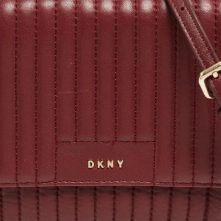 Dkny Borsa a tracolla Gansevoort in pelle trapuntata borgogna in vendita 5