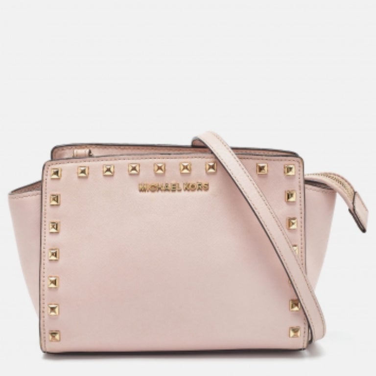 Michael Michael Kors Sac à bandoulière Selma moyen en cuir rose clouté