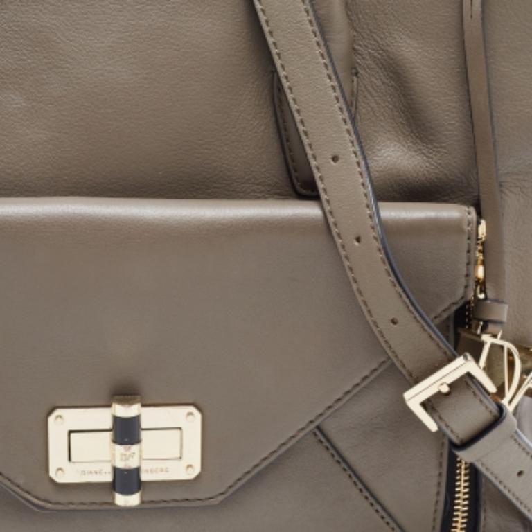 Donna Diane von Furstenberg - Tote con busta segreta in pelle grigia grande 440 Gallery (a) Gallery in vendita