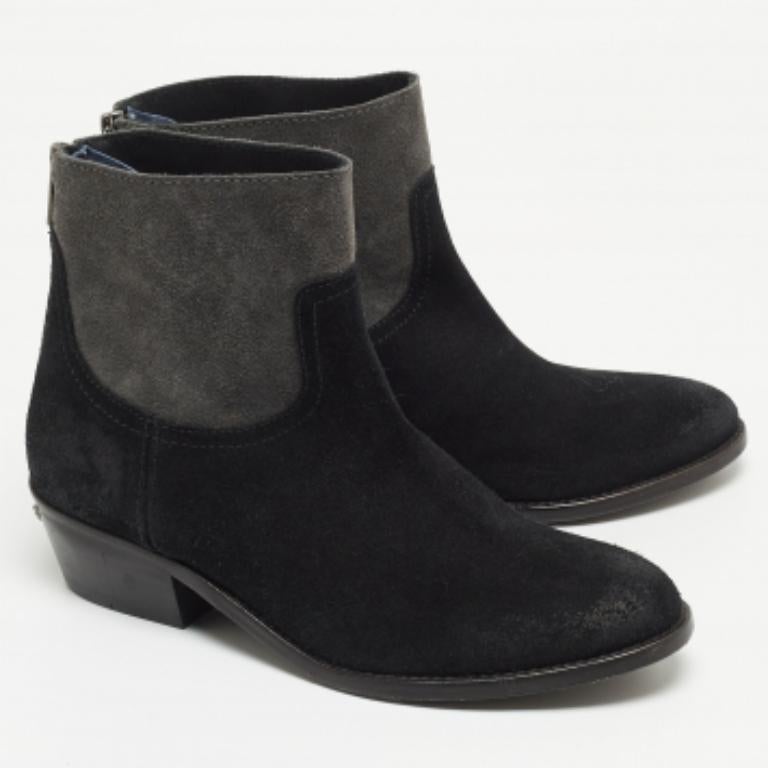 Zadig & Voltaire Botines de ante negro/gris Talla 36 Negro en venta