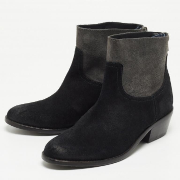 Zadig & Voltaire Botines de ante negro/gris Talla 36 en venta 4