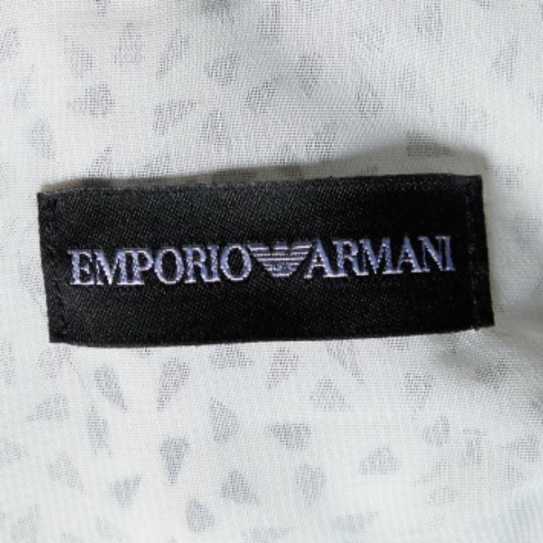 Donna Emporio Armani Top Cami in seta stampata monocromo M in vendita