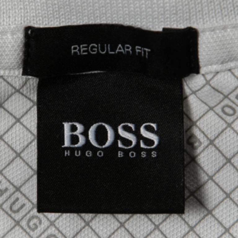 Grigio Boss By Hugo Boss - Maglietta Polo Regular Fit bianca con logo ricamato XXL in vendita