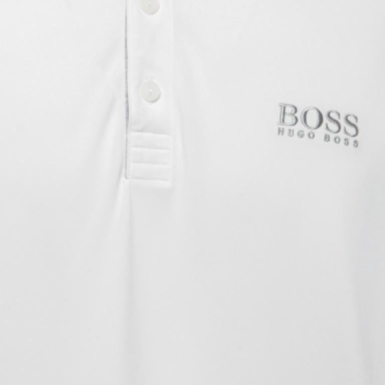 Uomo Boss By Hugo Boss - Maglietta Polo Regular Fit bianca con logo ricamato XXL in vendita