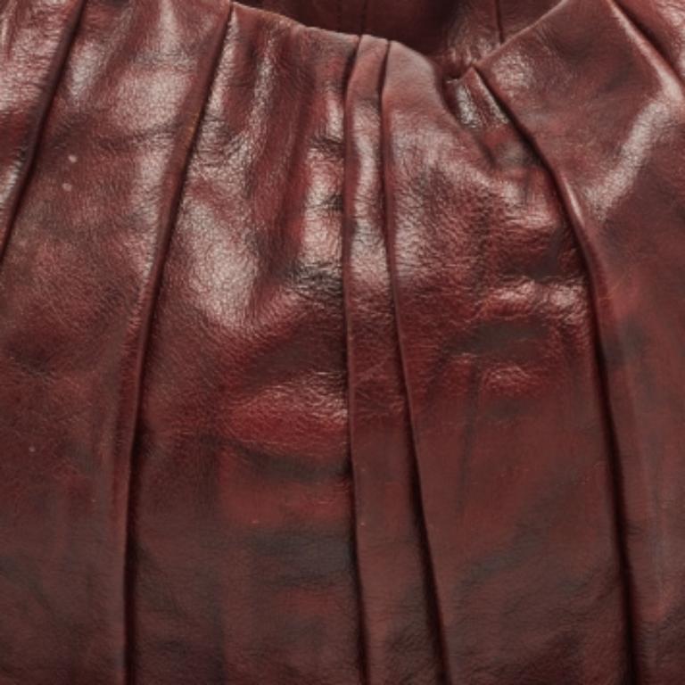 Dkny Borsa in pelle plissettata borgogna in vendita 1
