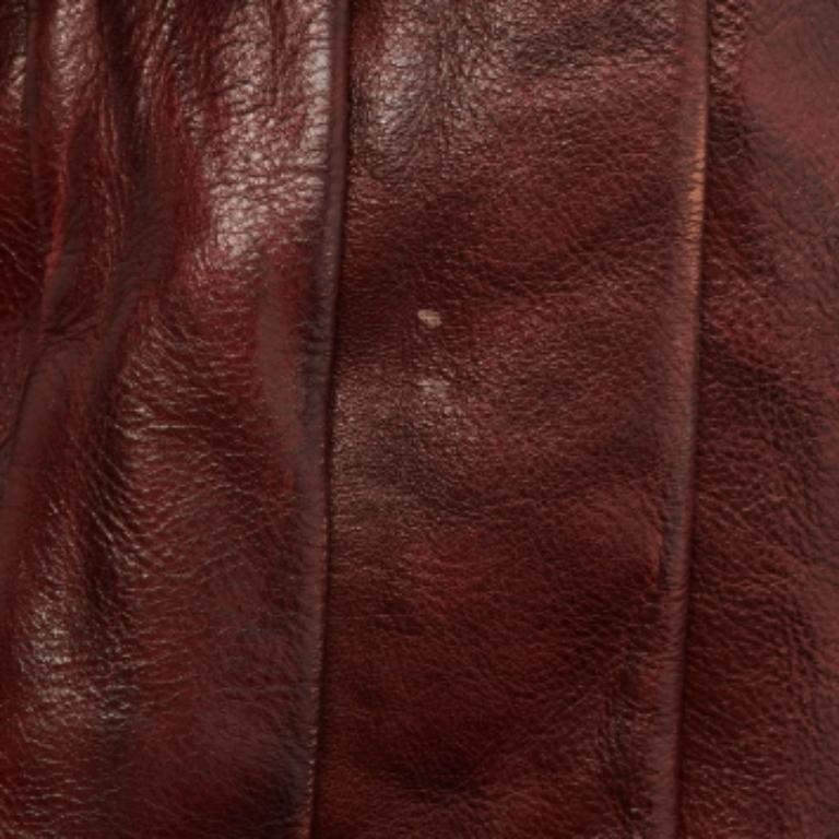 Dkny Borsa in pelle plissettata borgogna in vendita 3