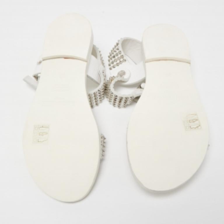 Gris Zadig & Voltaire Sandales à brides en cuir blanc à pointes Taille 36 en vente
