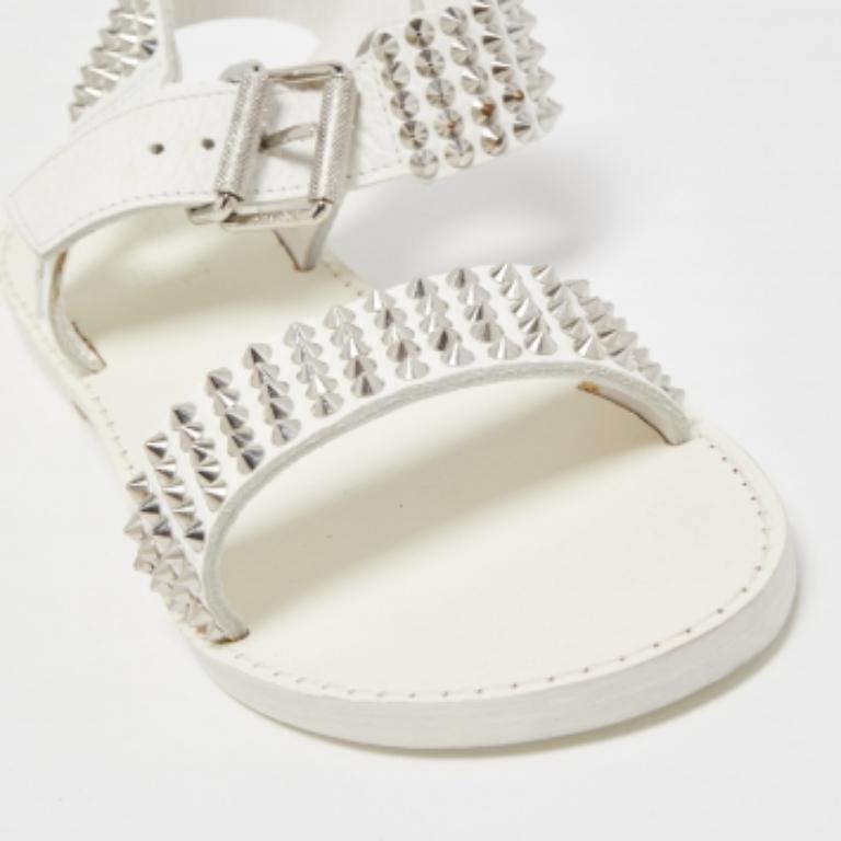Zadig & Voltaire Sandales à brides en cuir blanc à pointes Taille 36 Bon état - En vente à Dubai, Al Qouz 2