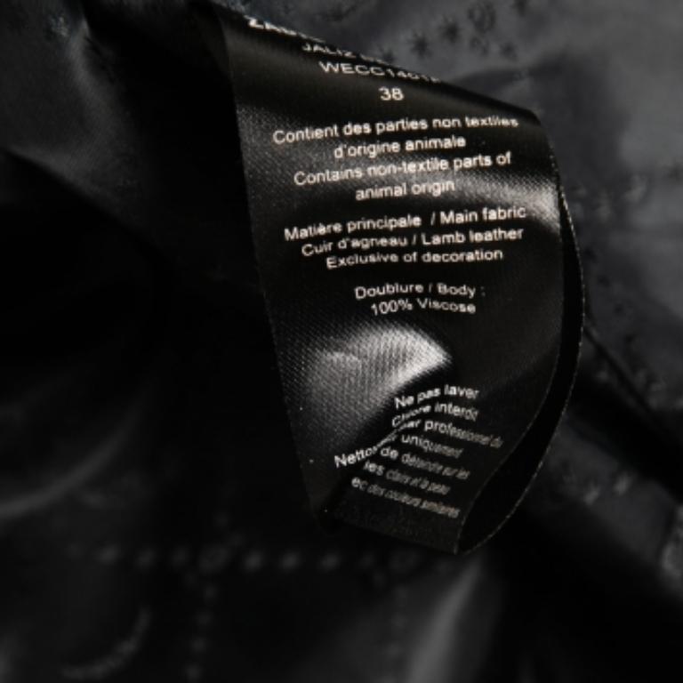Zadig und Voltaire Schwarzer Minirock aus Leder mit Fransen aus Leder M Damen im Angebot